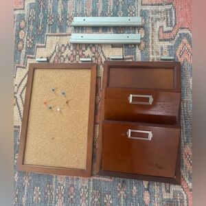 Pottery Barn Wooden Wall Organizers- Bedford Collection Corkboard & Mail Slots
